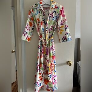 NWT Colorful belted shirt dress